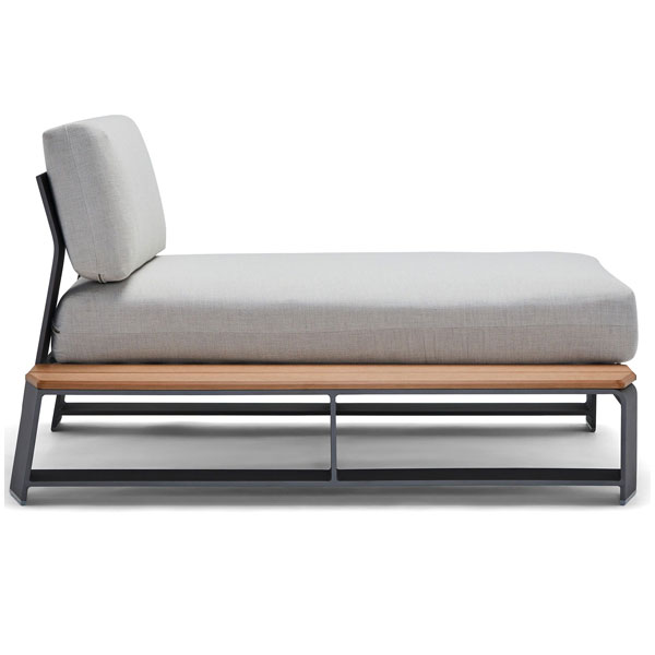 Gather LHF Chaise Unit w/Next Teak by Woodard - Image 6